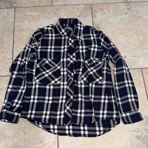 Zara Women's Premium Denim Collection Plaid Shirt Size Large